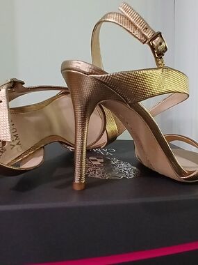 Vince Camuto Elegant Gold High-Heel Sandals - Women